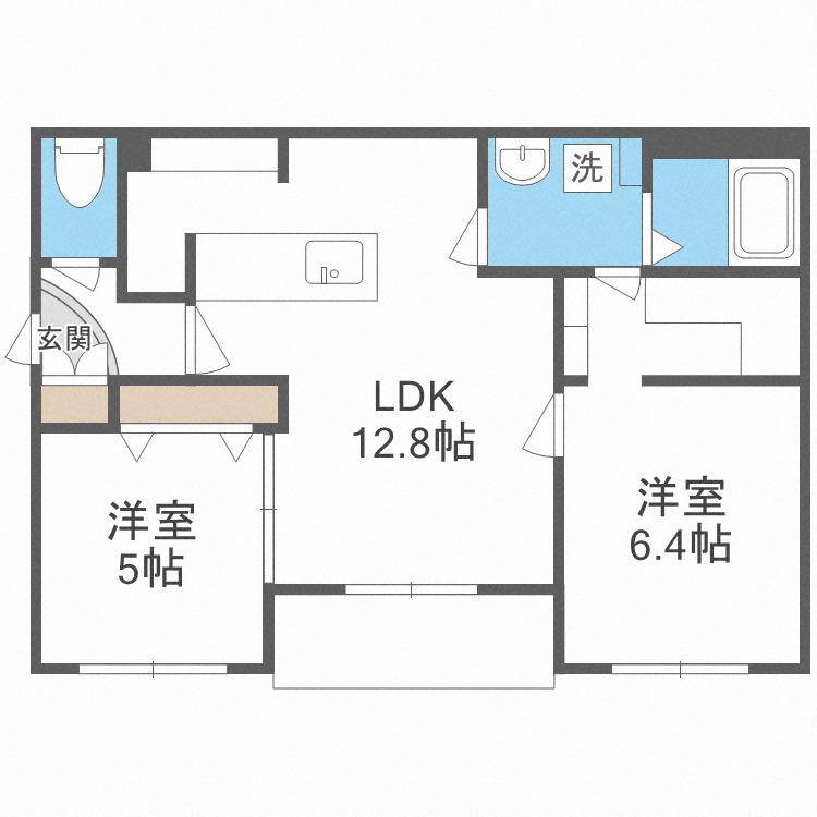 FELIZ SARA(2LDK/2階)の間取り写真