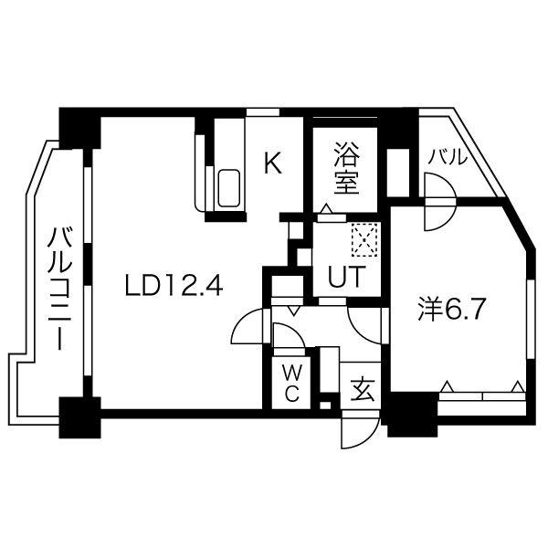 アクティ麻生南II(1LDK/6階)の間取り写真