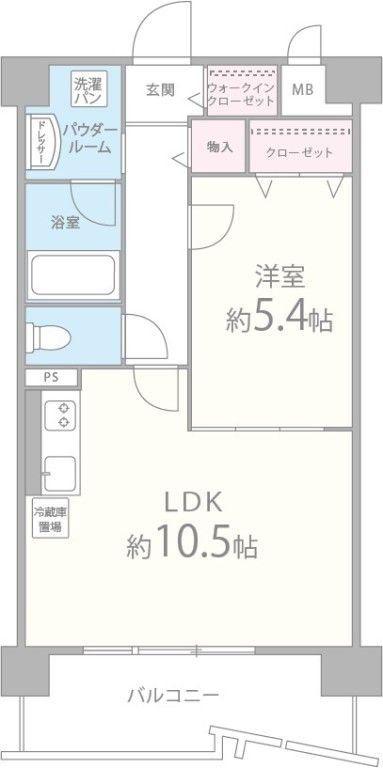 カンマキーノ(1LDK/6階)の間取り写真