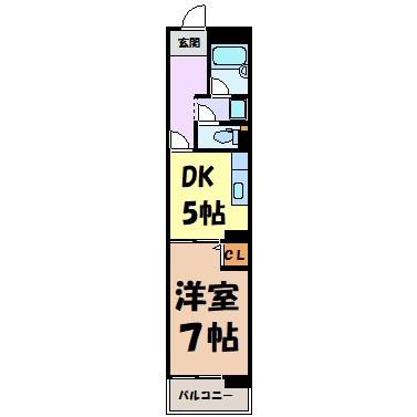 アーバンライフ金山II(1DK/7階)の間取り写真