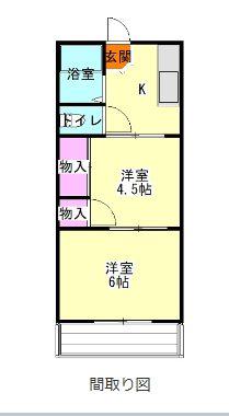 サンハイツ吉岡(2K/1階)の間取り写真