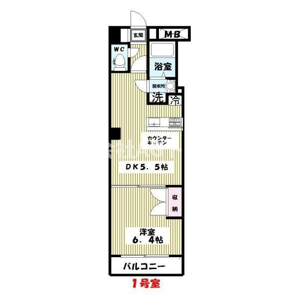 クレールK(1DK/3階)の間取り写真