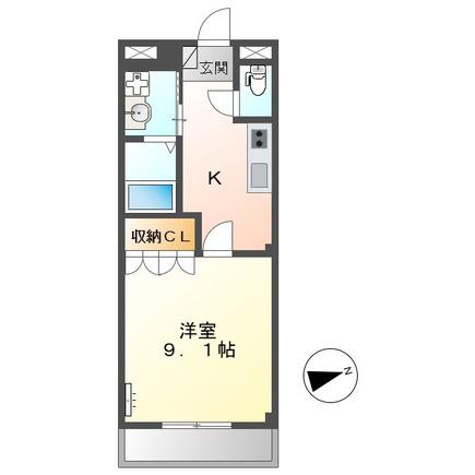 イーストピア(1K/2階)の間取り写真