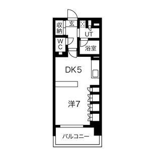 スパシエルクス西川口(1DK/6階)の間取り写真