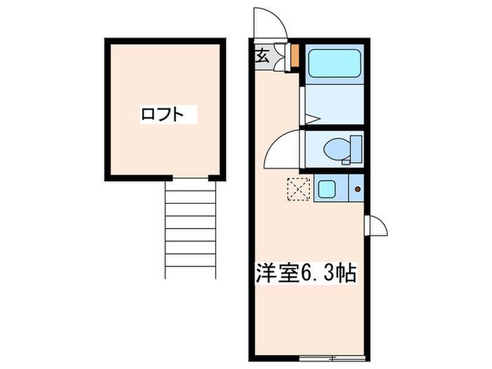 ミルフルール西横浜(ワンルーム/2階)の間取り写真