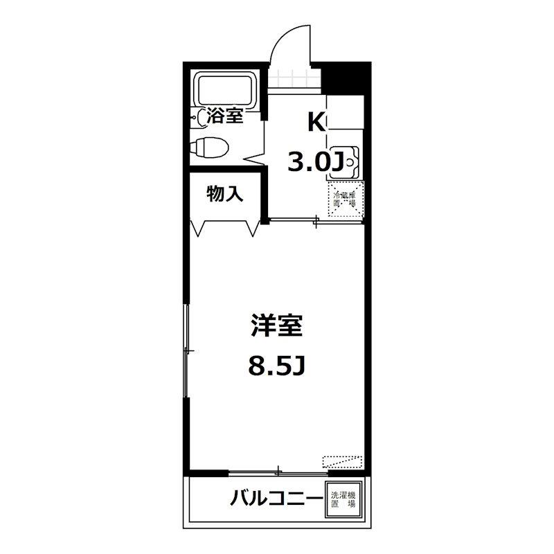 滝坂ハイツ(1K/2階)の間取り写真