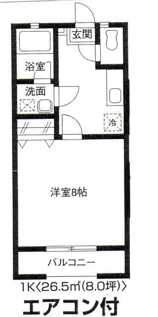 桜コーポC(1K/1階)の間取り写真