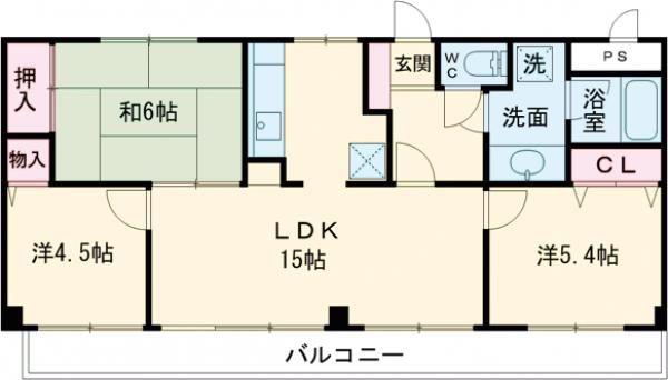 ライオンズマンション湯河原(3LDK/9階)の間取り写真