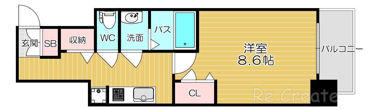 プレサンス堺筋本町センティス(1K/15階)の間取り写真