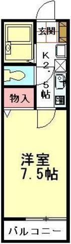 タウンコート谷津(1K/2階)の間取り写真