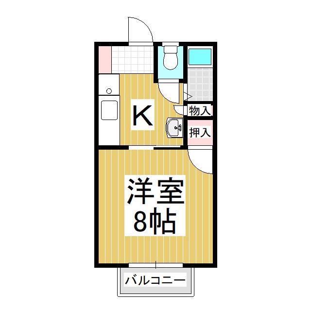 リブレ坂城(1K/1階)の間取り写真