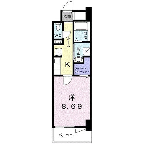 クラール上福岡(1K/6階)の間取り写真