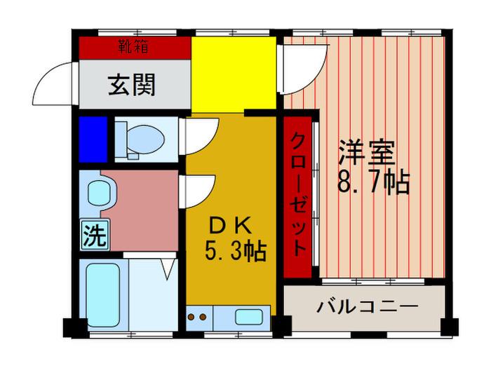 ラ・ルーチェ松ヶ崎(1DK/3階)の間取り写真