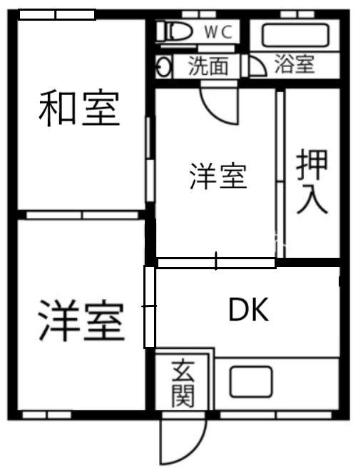 エトワール紫原(3K/2階)の間取り写真