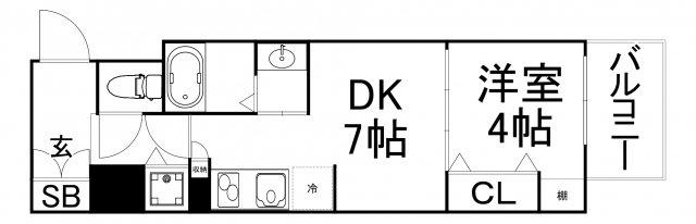 S-FORT都島内代(1DK/3階)の間取り写真