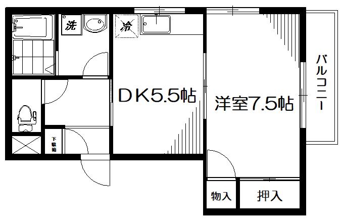 メゾンドエスプワール(1DK/1階)の間取り写真