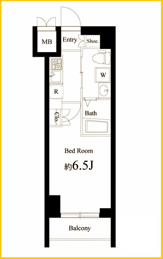 HARMONY RESIDENCE 横浜みなとみらい001(1K/10階)の間取り写真