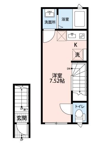 プレミオT 見沼(ワンルーム/2階)の間取り写真