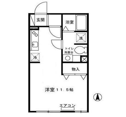 モーニンググローリーA(ワンルーム/2階)の間取り写真