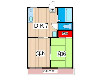 コーポあんず(2DK/2階)の間取り写真