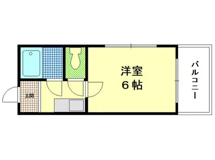 サンライズ矢賀A棟(1K/4階)の間取り写真