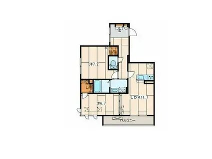 ミュールブラン(2LDK/3階)の間取り写真