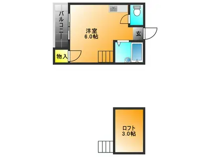 シャルム諏訪野(ワンルーム/1階)の間取り写真