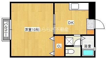 ハオス松下(1DK/2階)の間取り写真
