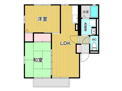 ハイムさくら(2LDK/1階)の間取り写真