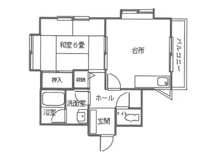 パレステージ松原(1DK/2階)の間取り写真