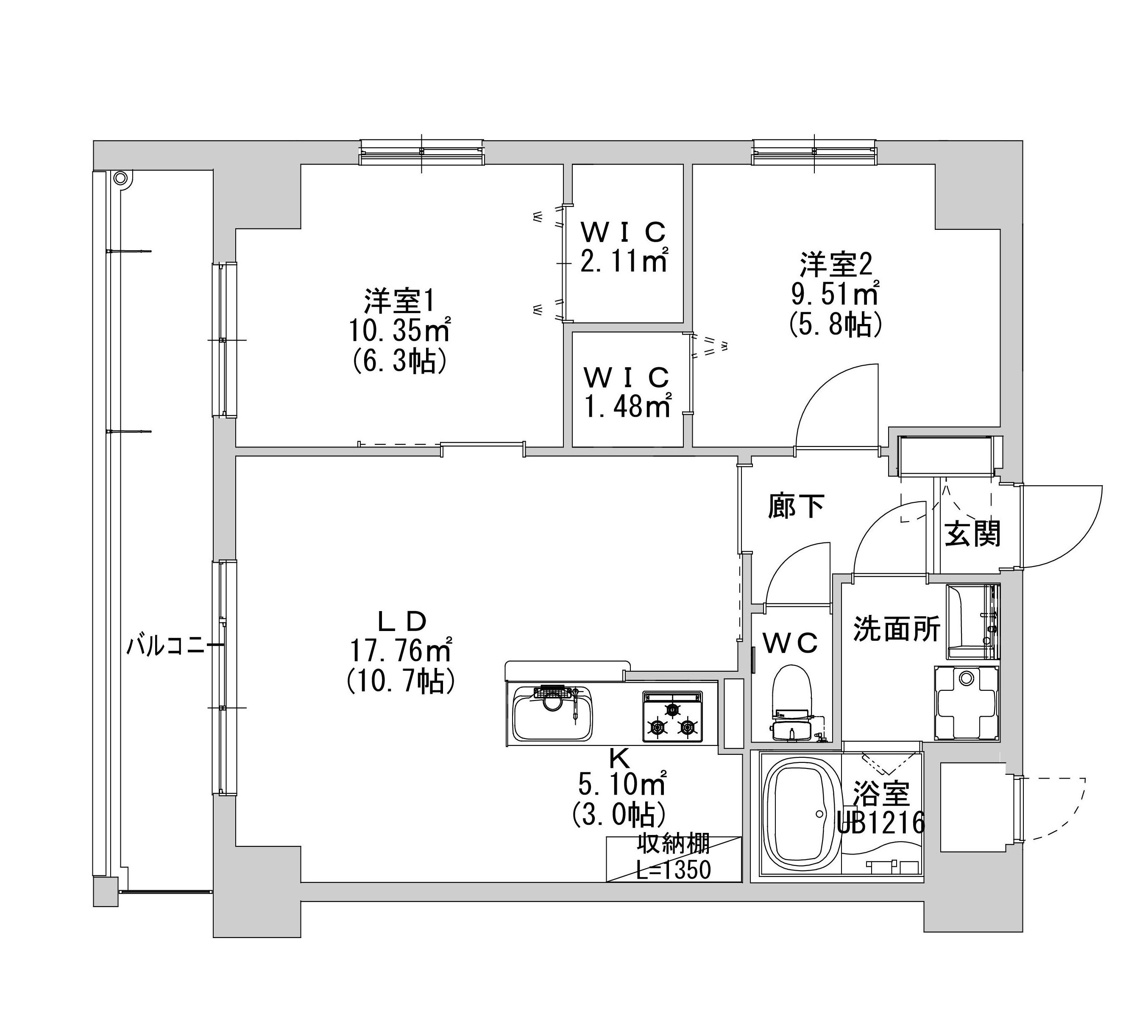 M.KOTI TAKAHATA(2LDK/2階)の間取り写真