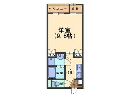 HEXARDA(1K/1階)の間取り写真