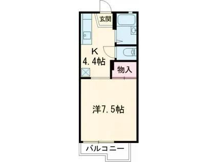 石神ハイツB(1K/2階)の間取り写真