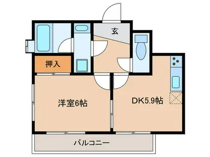 加藤ハイツ(1DK/2階)の間取り写真