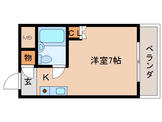 コーポ平城(1K/2階)の間取り写真