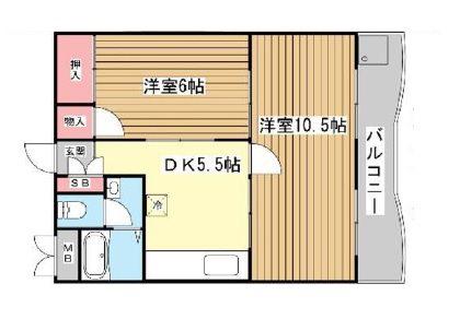 パークハイツ青谷(2DK/3階)の間取り写真