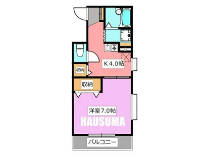 ハイネス14(1K/2階)の間取り写真