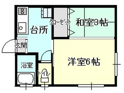 ファセリアビル(1SK/2階)の間取り写真