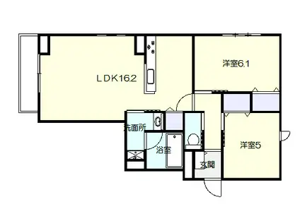 GRAND HILLS けやき(2LDK/2階)の間取り写真