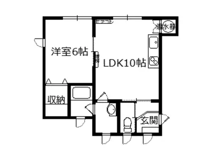 TSハイツ(1LDK/1階)の間取り写真