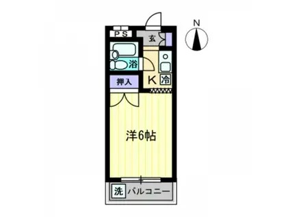コーポシーサイド(1K/2階)の間取り写真