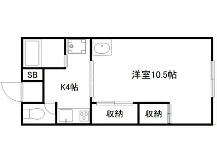 グリーンハイツ紫野(1K/2階)の間取り写真