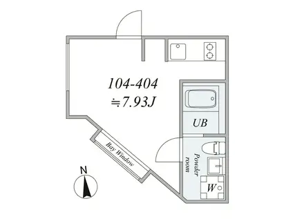 TRIAS268(1DK/4階)の間取り写真
