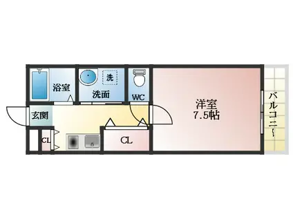 パストラル桜井(1K/2階)の間取り写真