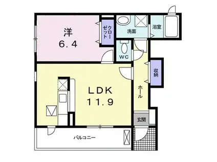 フリーデ(1LDK/1階)の間取り写真