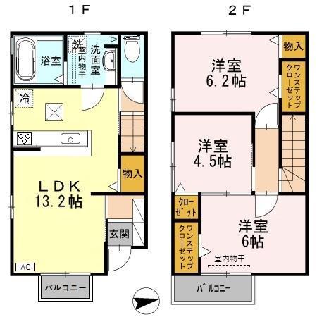 プラン B棟 III(3LDK/1階)の間取り写真
