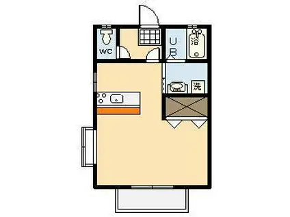 グレイトネスII(ワンルーム/1階)の間取り写真