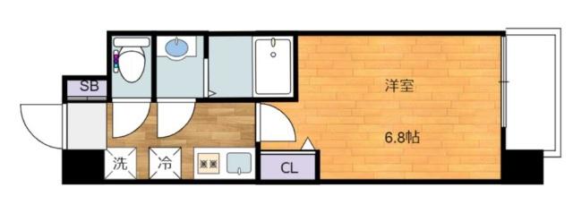 フォーリアライズ弁天町クロス(1K/3階)の間取り写真