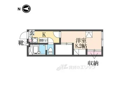 レオパレス淵ノ上公園(1K/1階)の間取り写真