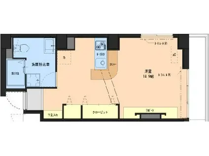 PIKO(ワンルーム/2階)の間取り写真